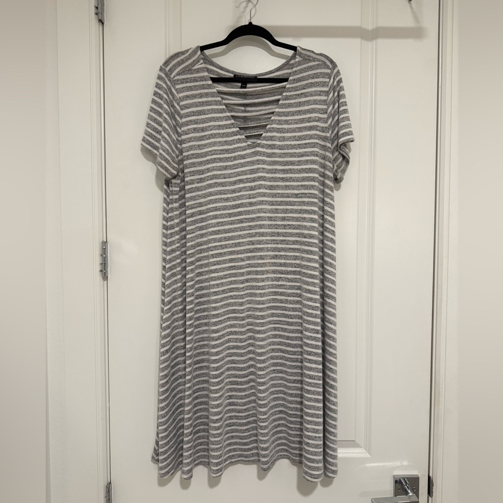 Lane Bryant Striped Gray Dress 18/20